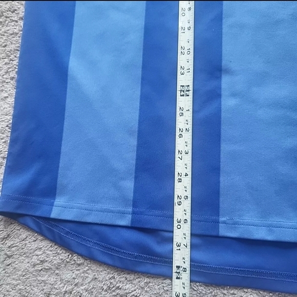 Nike Y2K Soccer Jersey Mens XL Blue Striped Training T-Shirt Center Swoosh Logo - Picture 10 of 13
